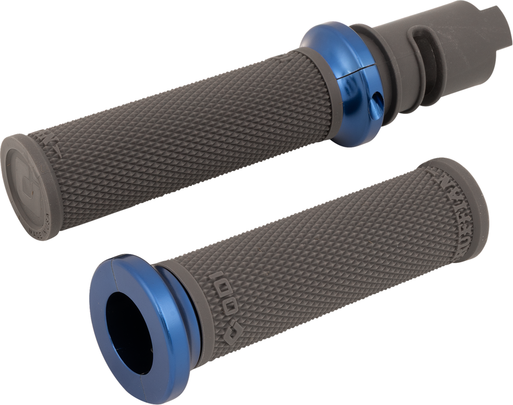 ODI Ruffian Lock-On Street Grips - CVO - Graphite/Blue V30HTCH-U — image 1