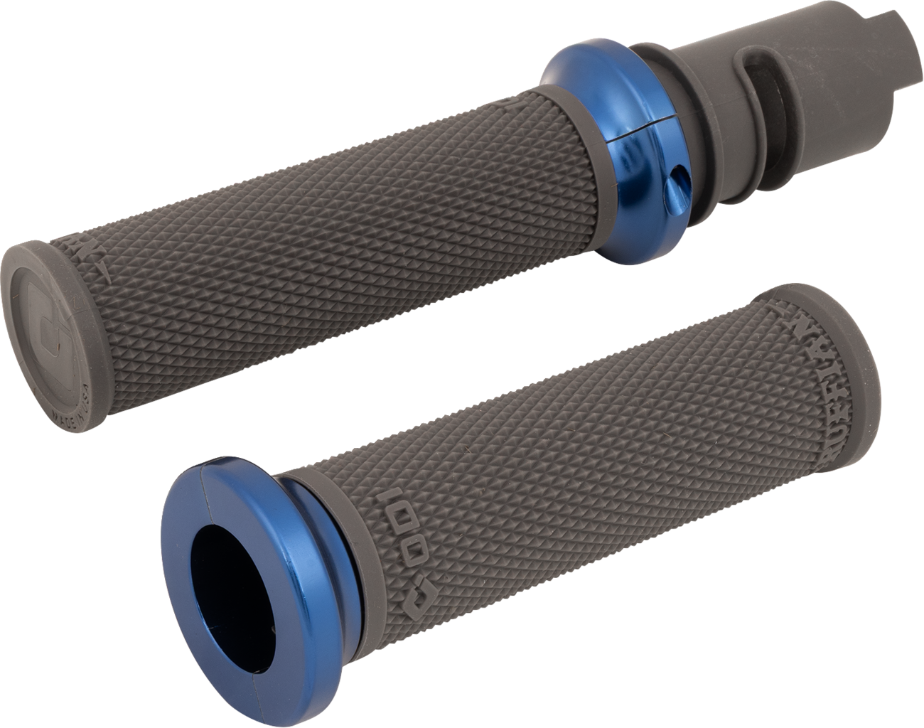 ODI Ruffian Lock-On Street Grips - CVO - Graphite/Blue V30HTCH-U — image 1