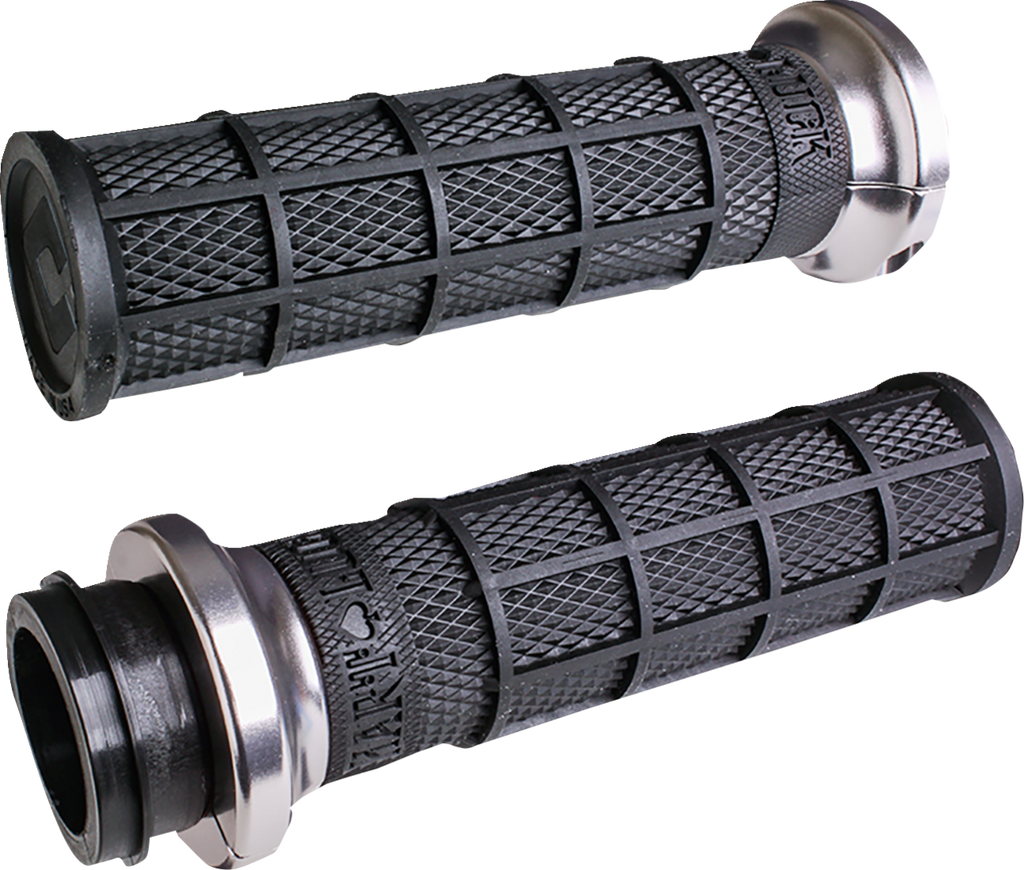 ODI Hart-Luck Signature V-Twin Lock-On™ Grips - Cable - Black/Silver V31HCW-BB-S — image 1