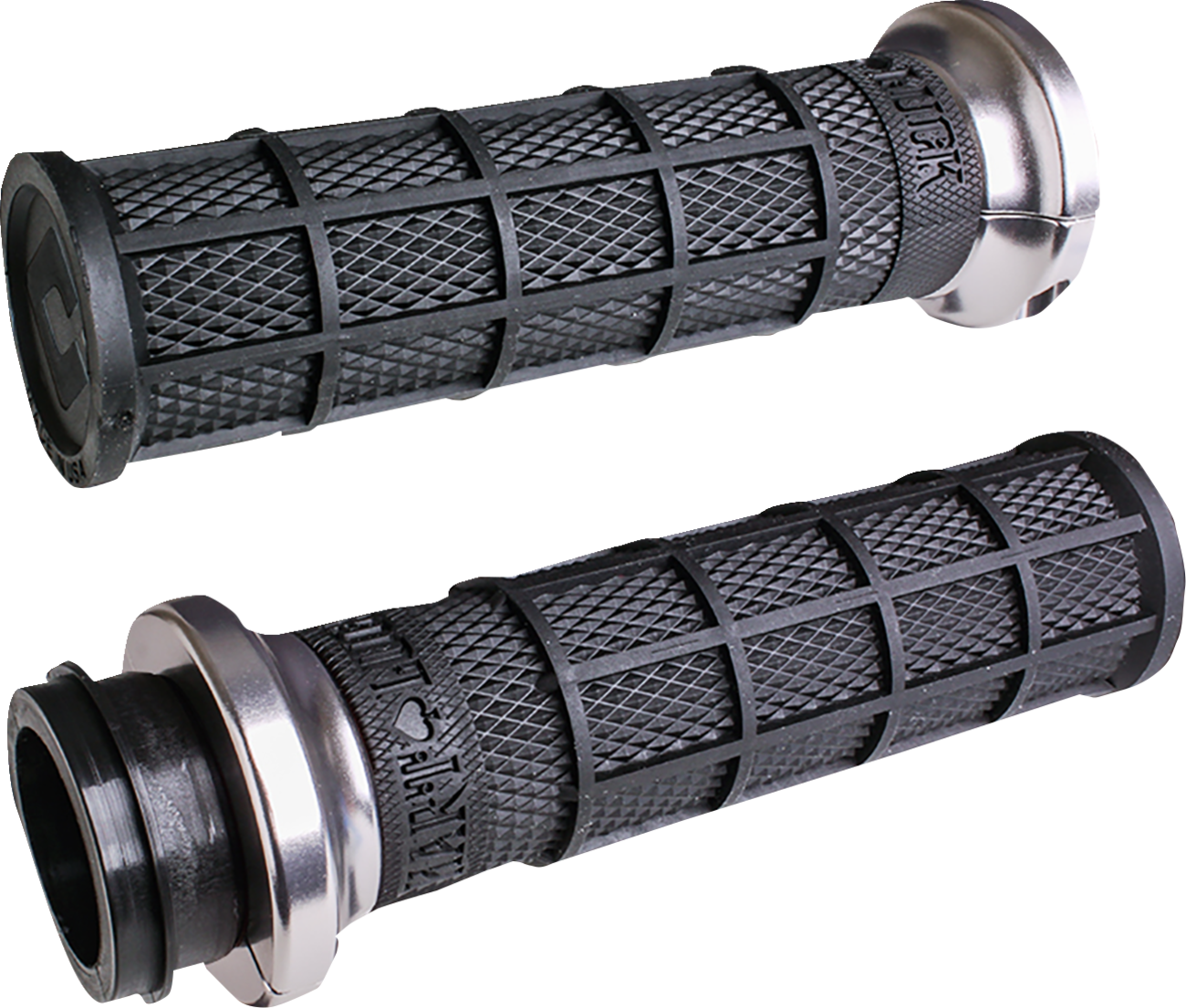 ODI Hart-Luck Signature V-Twin Lock-On™ Grips - Cable - Black/Silver V31HCW-BB-S — image 1