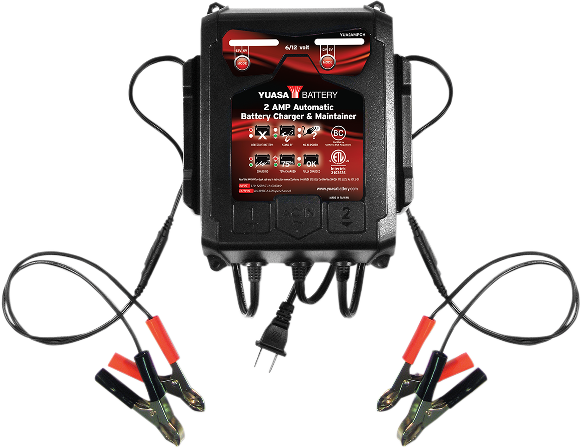 Yuasa Dual-Bank Battery Charger and Maintainer - YUA2AMPCH — image 1