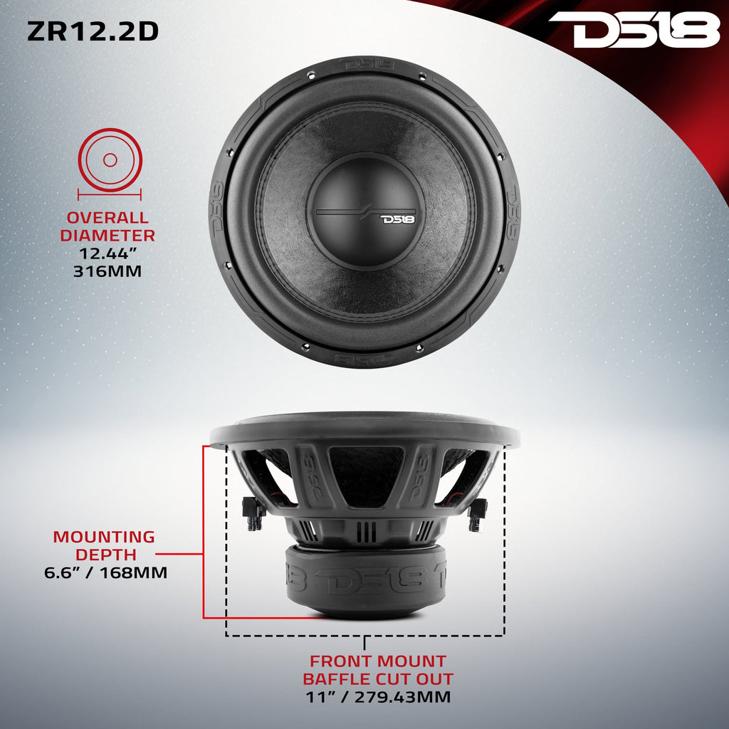 DS18 ZR12.2D ZR 12" Subwoofer 750 Watts Rms DVC 2-Ohm — image 6