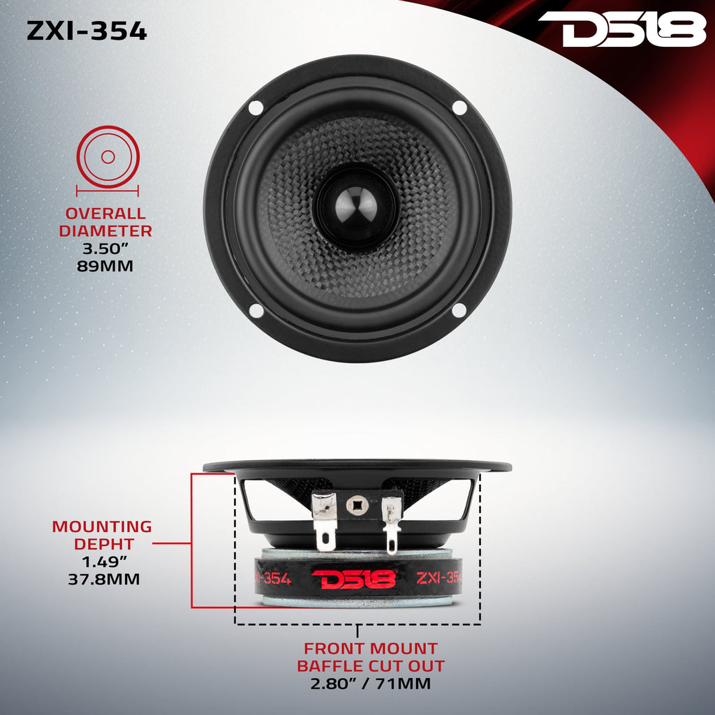 DS18 ZXI-354 ZXI 3.5" Full-Range Speakers with Kevlar Cone | 40 Watts RMS 4-Ohm — image 7
