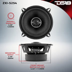 DS18 ZXI-5254 ZXI 5.25" 2-Way Coaxial Speakers with Kevlar Cone | 60 Watts RMS 4-Ohm — image 8
