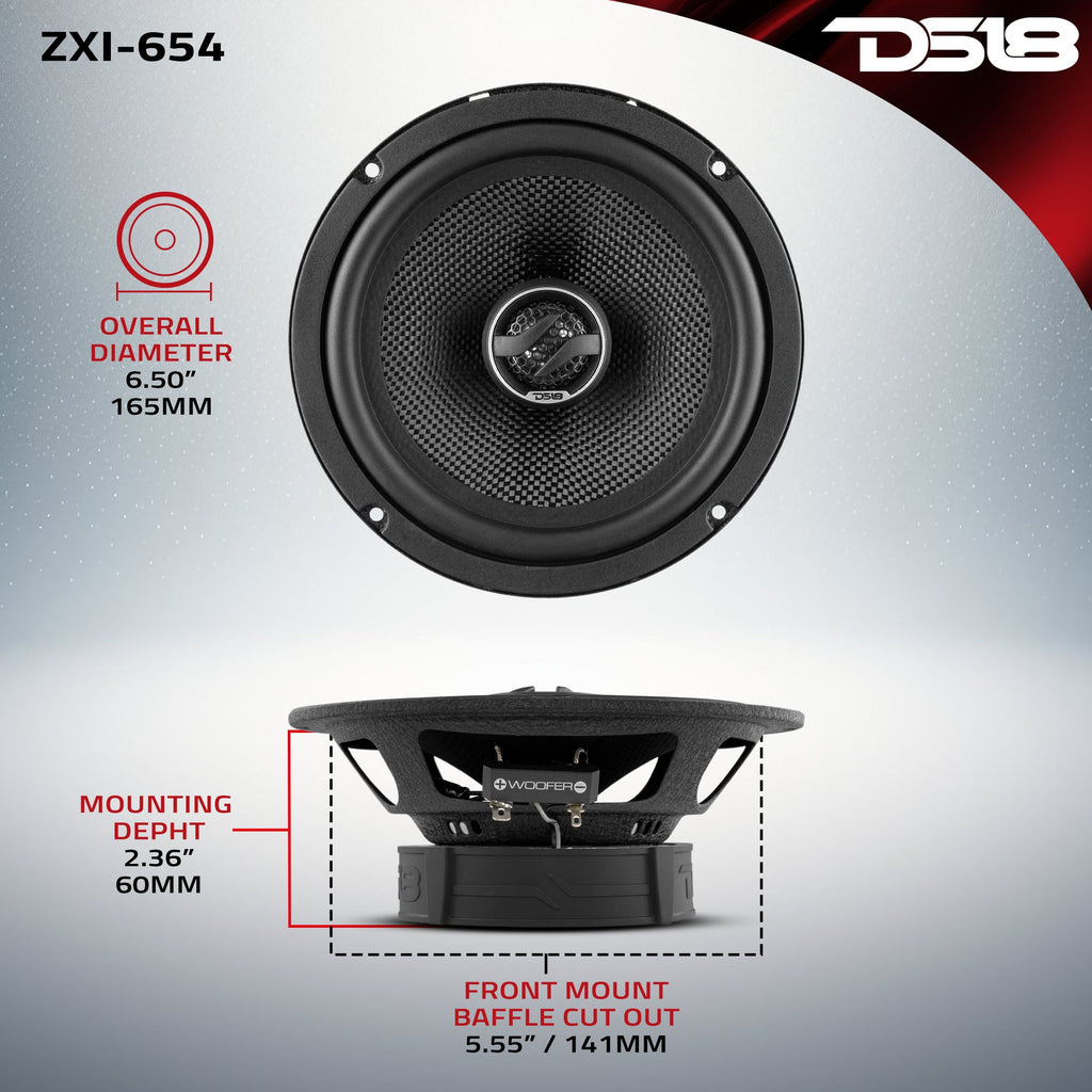 DS18 ZXI-654 ZXI 6.5" 2-Way Coaxial Speakers with Kevlar Cone | 80W RMS 4-Ohm — image 8
